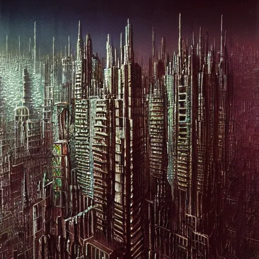 dystopian cityscape by tomek setowski, zdzislaw | Stable Diffusion