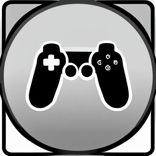 Image similar to logo for a gaming company, gamepad, clean, white background, icon