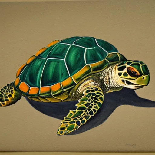 Image similar to a painting of a turtle.
