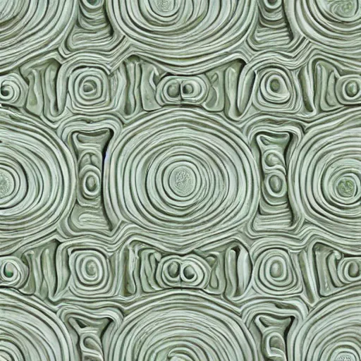 Image similar to thin lines, fractals, lichen macro, crenelated, serpentine twisty maze, carved soapstone ceiling relief paneling white and pale green