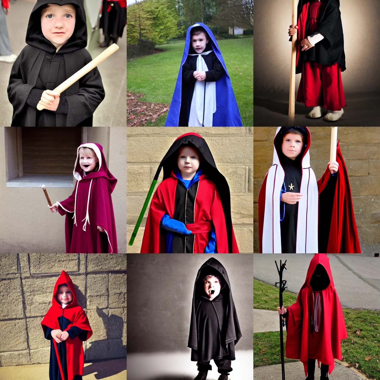 Prompt: single child dressed as shepard for a nativity play, hooded cloak, staff, mm, iso, trending on flickr