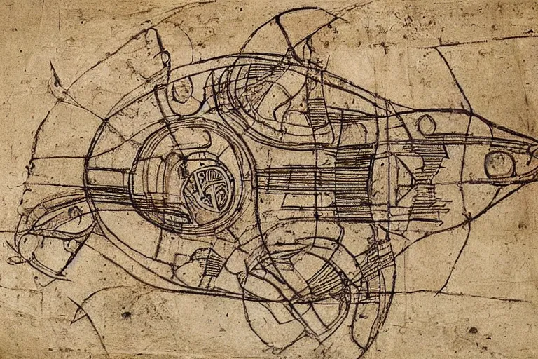 Prompt: ancient technical schematics on parchment by leonardo da vinci of a porsche 9 1 1