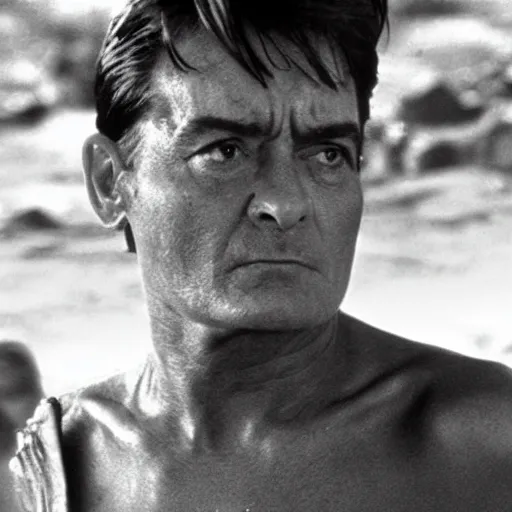 Prompt: charlie sheen in apocalypse now