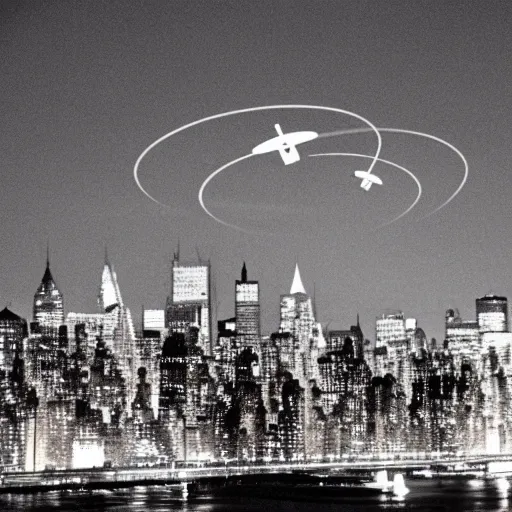 Prompt: ufos over manhattan,