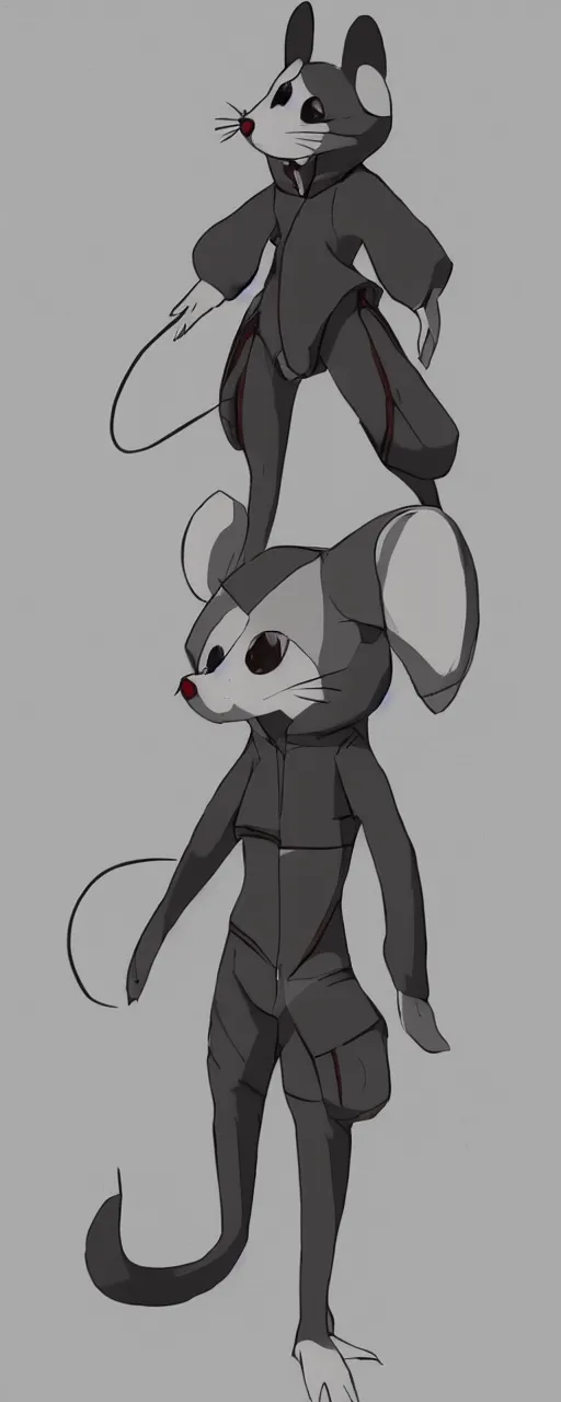 Image similar to concept art full body of mouse character, trending on pixiv, deviantart