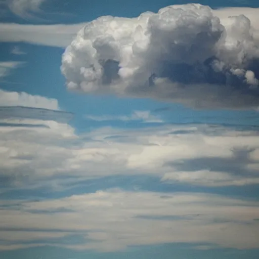 Prompt: clouds in the sky look like a woman face