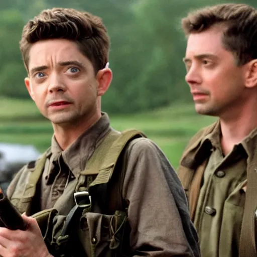 Image similar to Topher Grace starring in saving private Ryan