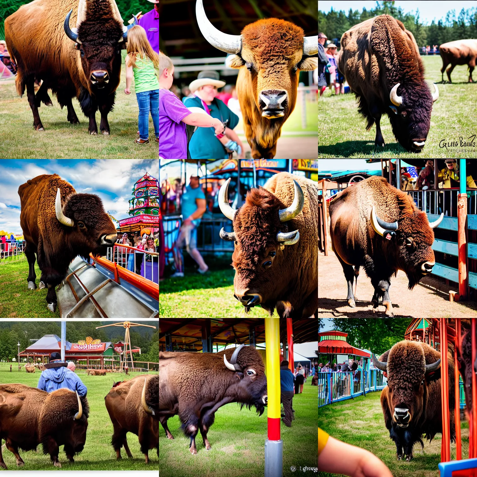 Image similar to fair rides petting zoo bison focus photography