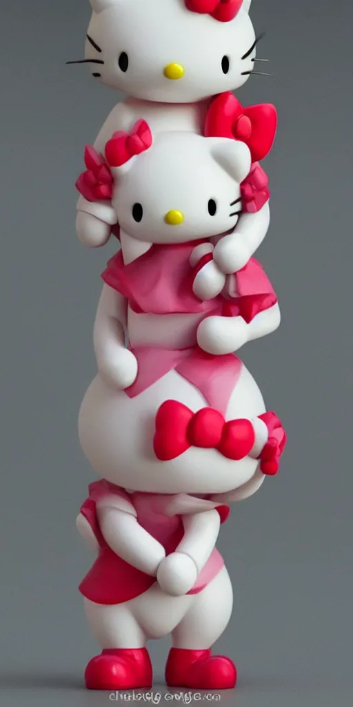 Image similar to A 3D Hello kitty figure by figure by charlie bowater