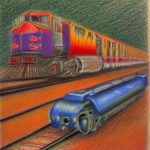 Prompt: luke bryant getting hit by a train detailed pastel drawing