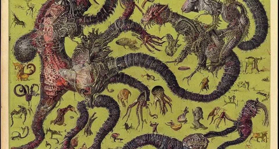 Image similar to bizarre bestiary of microcosmic creatures