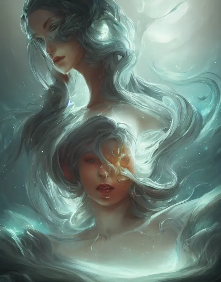 Prompt: a portrait of a beautiful elegant elemental entity, highly detailed, digital painting, artstation, concept art, sharp focus, unreal engine 5, by Peter Mohrbacher, vivid colors, high contrast, cinematic, 8k resolution, intricate, photorealistic, digital painting,smooth, sharp focus, illustration, artstation trending, octane render, unreal engine