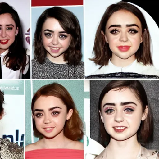 Prompt: a combination of aubrey plaza, tanya reynolds, maisie williams, lily collins, isabela moner, zoe kazan, natalia dyer