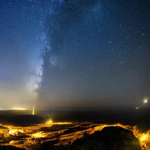 Image similar to unimaginable landscape in night sky,