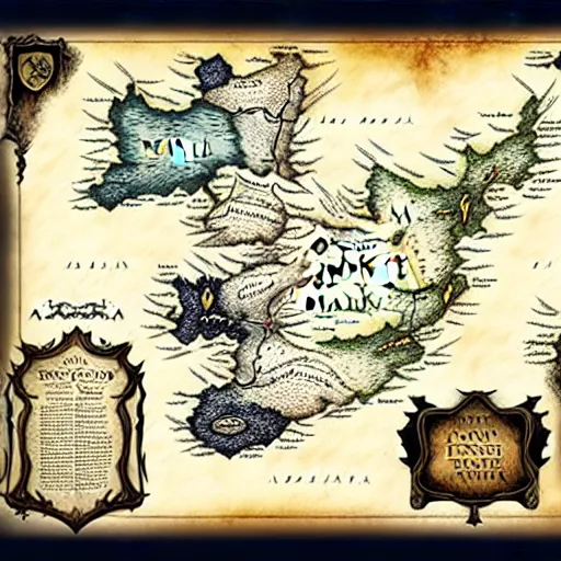 Image similar to game of thrones map printed on parchment