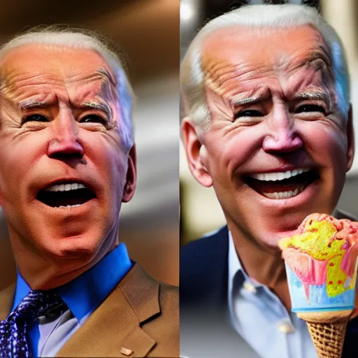 Image similar to ice cream with the face of Joe Biden