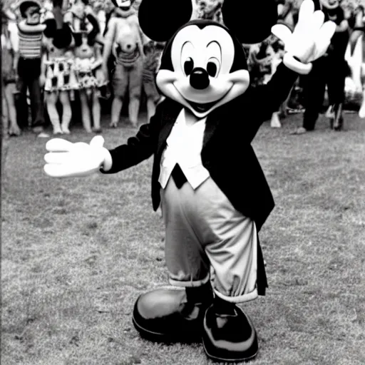 Image similar to mickey mouse performing at woodstock