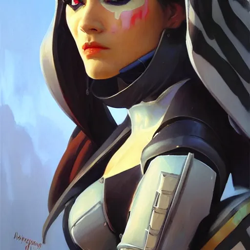 Image similar to greg manchess portrait painting of partially armored marie d'arcanto alias rogue as overwatch character, medium shot, asymmetrical, profile picture, organic painting, sunny day, matte painting, bold shapes, hard edges, street art, trending on artstation, by huang guangjian and gil elvgren and sachin teng