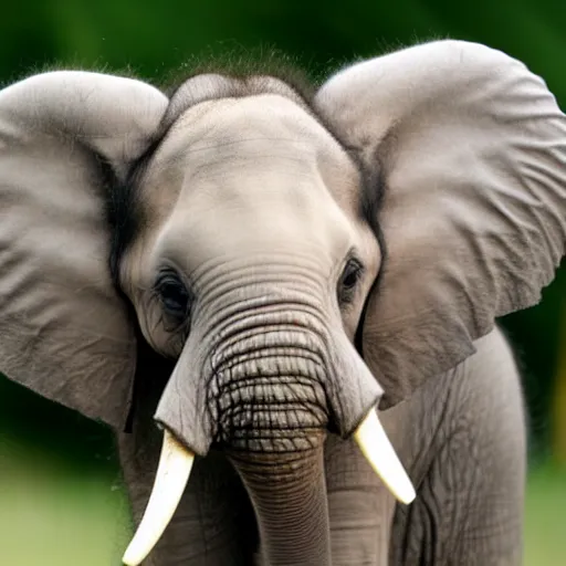 Prompt: a baby elephant, cute, soft, little, baby, adorable