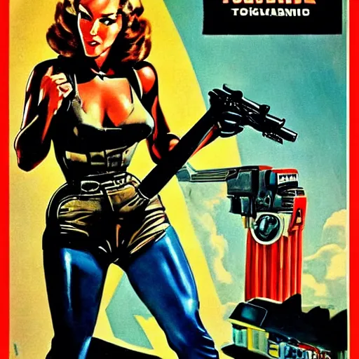 Image similar to Terminator pin-up poster 1953