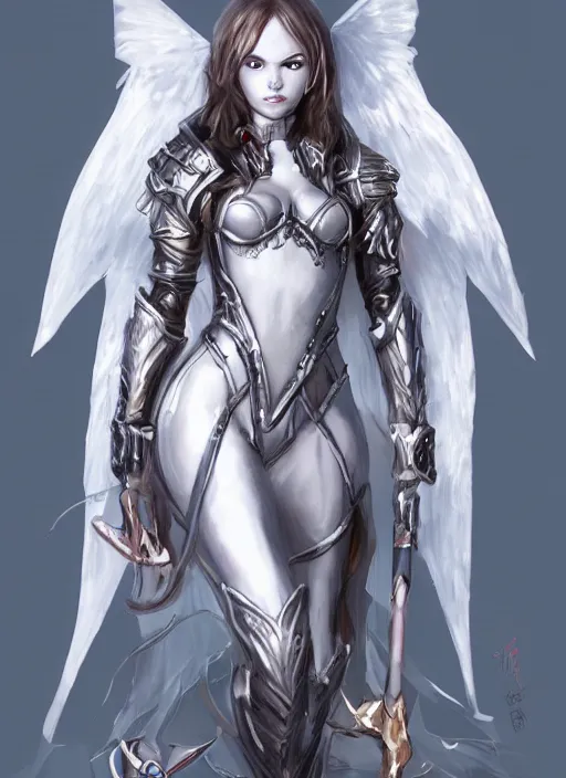 Image similar to concept art, angel knight girl, artstation trending, highly detailed