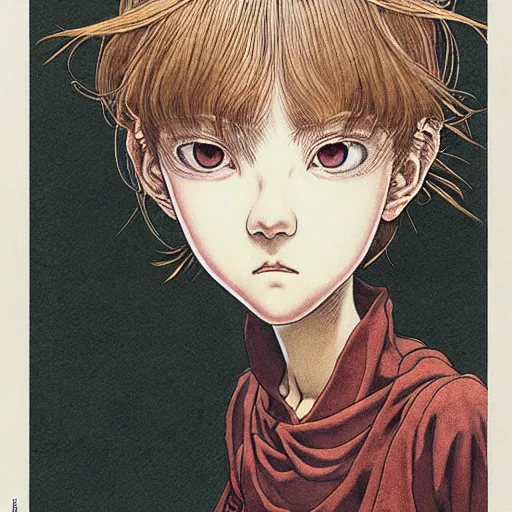 Image similar to prompt : portrait of scavenger painted in miyazaki color style drawn by katsuhiro otomo and takato yamamoto, inspired by fables, china doll face, smooth face feature, intricate oil painting, high detail, sharp high detail, manga and anime 2 0 0 0