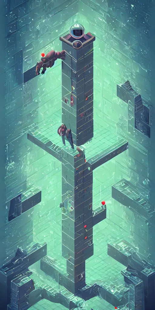 Image similar to isometric portrait of advanced alien, his last moment, mystical, technology meets fantasy, map, infographic, concept art, art station, style of monument valley, giger, wes anderson