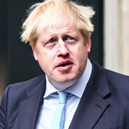 Image similar to medium shot photo of Boris Johnson with a hitler moustache, 4k, ultra HD