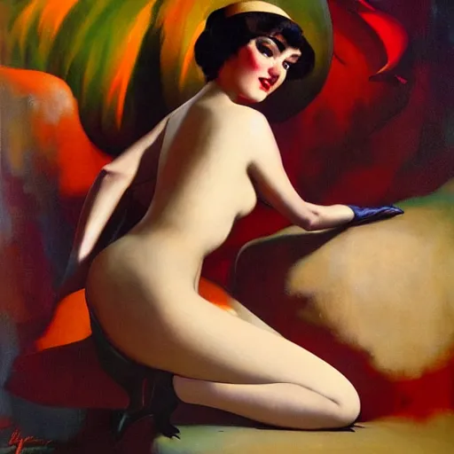 Prompt: painting by vargas, rolf armstrong