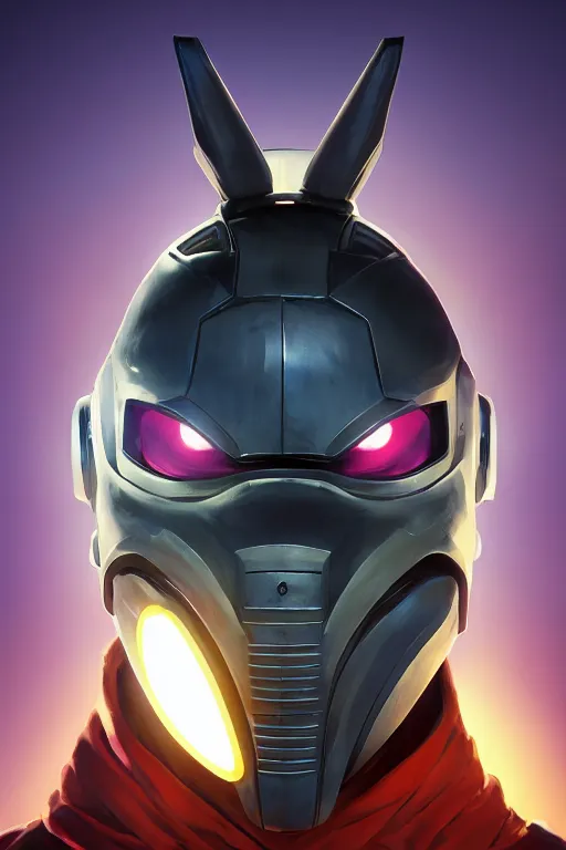 Image similar to epic mask helmet robot ninja portrait stylized as fornite style game design fanart by concept artist gervasio canda, behance hd by jesper ejsing, by rhads, makoto shinkai and lois van baarle, ilya kuvshinov, rossdraws global illumination radiating a glowing aura global illumination ray tracing hdr render in unreal engine 5