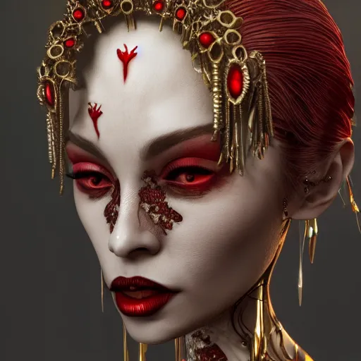 Image similar to the vampire queen, 4 k, intricate detailed, jaw dropping, gorgeous, surreal, octane render