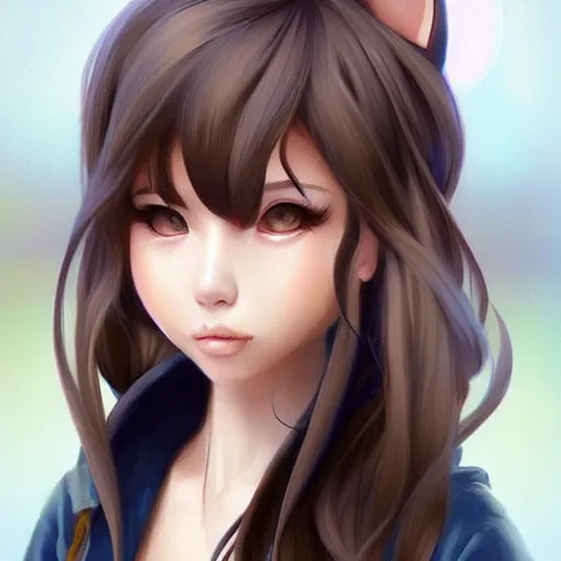 Image similar to cute anthro furry girl, digital painting, very detailed environment, art by artgerm and ilya kuvshinov