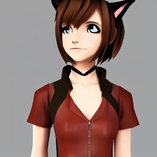 Image similar to 3 d photo of emma watson cosplaying as an anime catgirl, bokeh, shader, anime art style, highly detailed, cel - shaded, colorful, animated, trending