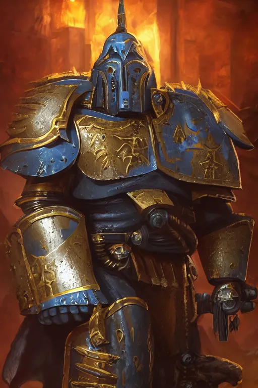 Image similar to armor portrait heros warhammer 4 0 k horus heresy fanart - the primarchs emperor by johannes helgeson animated with vfx concept artist & illustrator global illumination ray tracing hdr fanart arstation zbrush central hardmesh 8 k octane renderer comics stylized