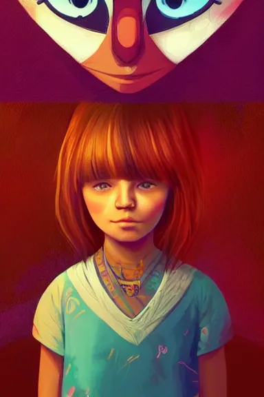 Prompt: little girl character inspired in indigenous and raven, digital art by ruan jil and lois van baarle highly detailed, anatomically correct, symmetrical, experimental design, extremely coherent