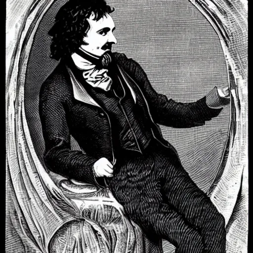 Prompt: a 2 0 2 0 date with edgar allan poe, absinthe