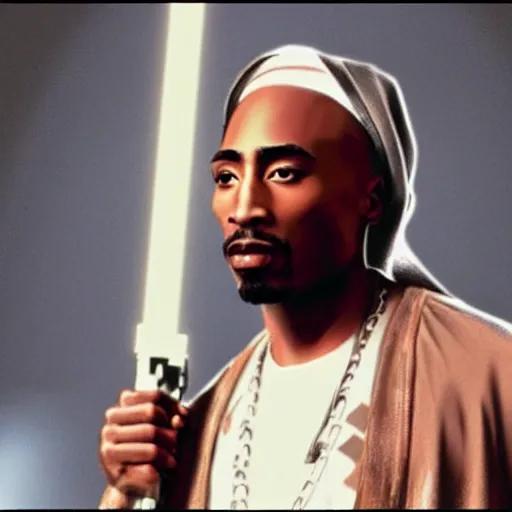 Image similar to tupac shakur starring in star wars 1 9 7 2