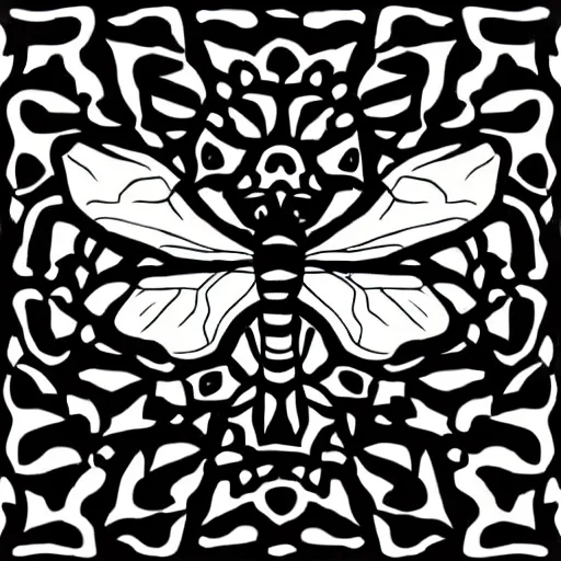 Image similar to black and white illustration, creative design, hornet