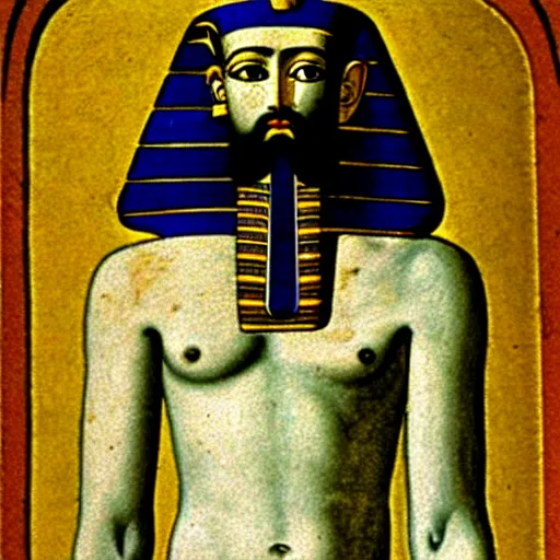 Prompt: hermes trismegistus, egyptian paining