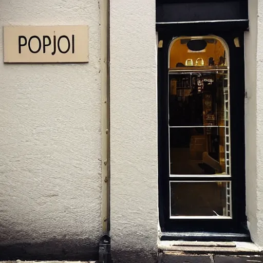 Image similar to “a shop called Phooj on Marylebone High St - make sure the text is clear on the sign”