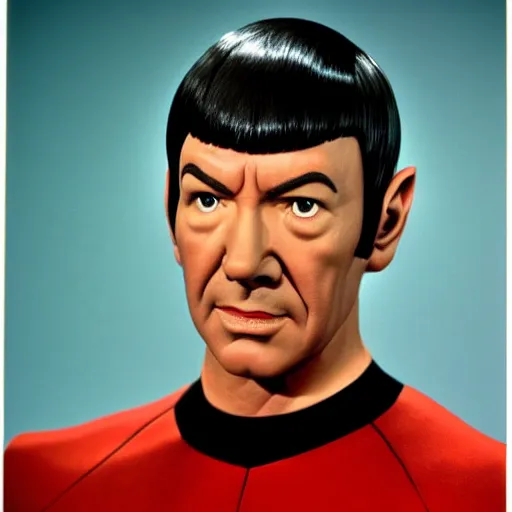 Prompt: kevin spacey as spock, star trek, original series, tv show, 6 0's,