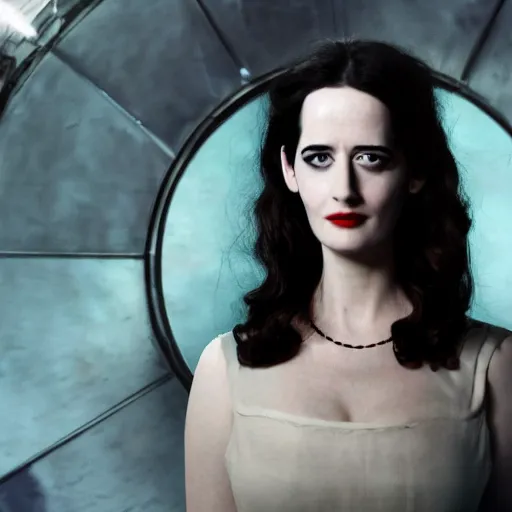 Image similar to a beautiful photograph of eva green as'doctor who ', time vortex in the background, detailed face, symmetrical face, extreme realism and detail, 8 k, completely framed, direct lighting, 3 5 mm photo, photorealistic, sharp focus