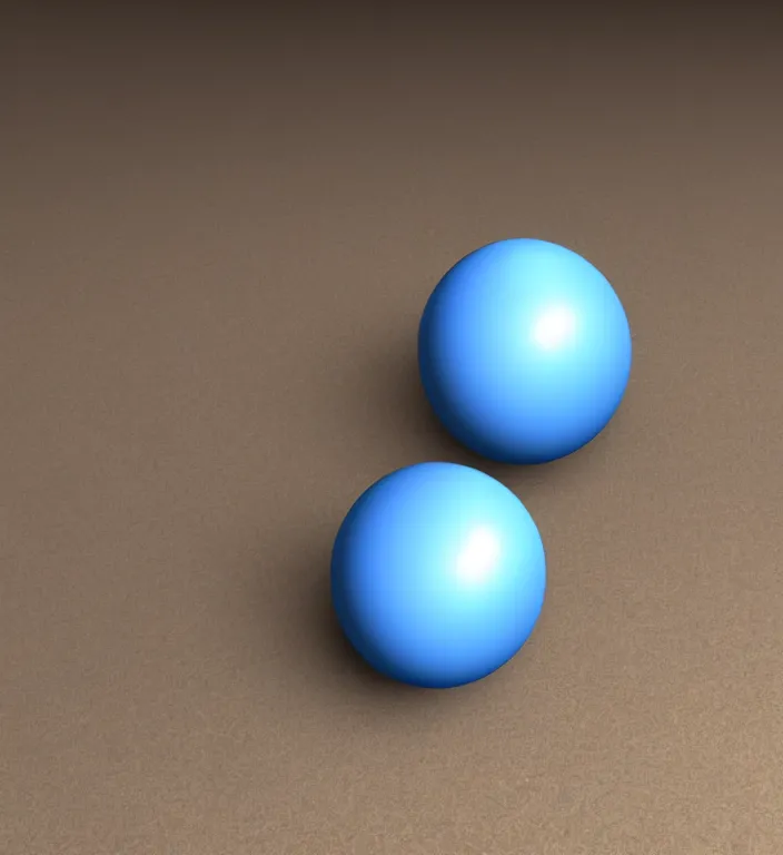 Prompt: a blue ball on a table + specular highlights, ambient occlusion, global illumination, bump map, reflective, caustics, refractive