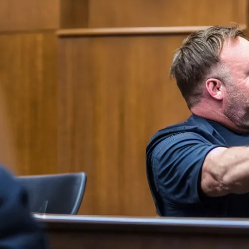 Image similar to Alex Jones desperately reaching for his out of reach phone in the courtroom, EOS 5DS R, ISO100, f/8, 1/125, 84mm, RAW, Dolby Vision, Face Unblur