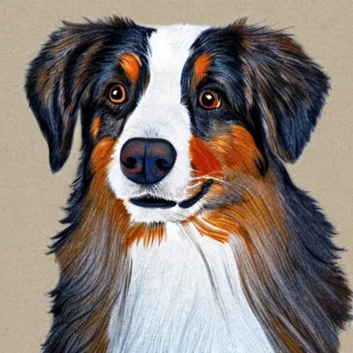 Image similar to australian shepard drawn by neil gaiman