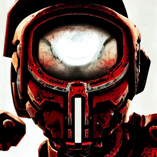 Image similar to doom slayer, white background, photography