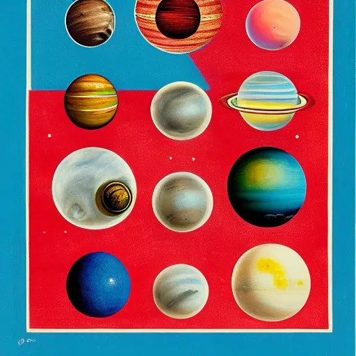 Prompt: dadaist artwork depicting the solar system