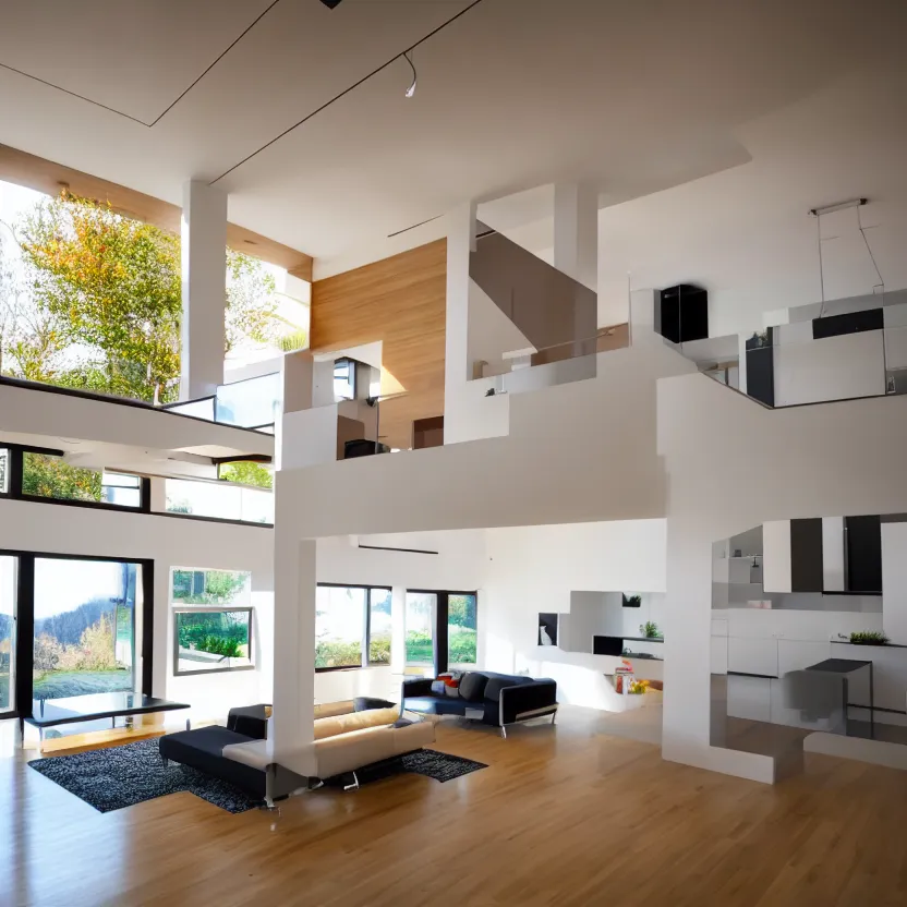 Image similar to Interior photograph of a bright modern house, 8k, ultra HD