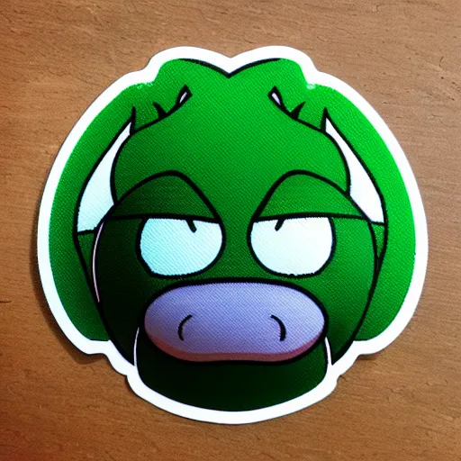 Image similar to symmetrical die cut sticker, yoshi from yoshi's island