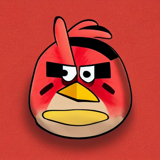 Image similar to drawing of red from angry birds wearing a gold chain